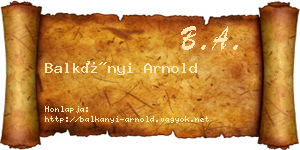 Balkányi Arnold névjegykártya
