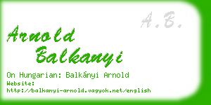 arnold balkanyi business card